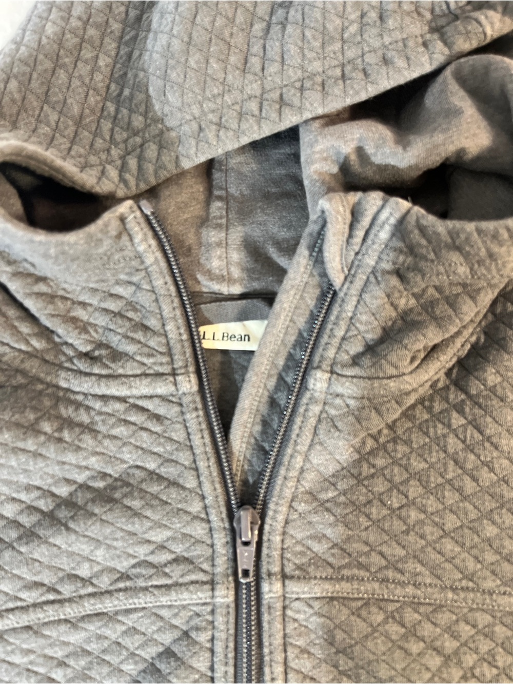 L.L.Bean Women's Hooded Full Zip Jacket with Pockets, Size XL, Grey